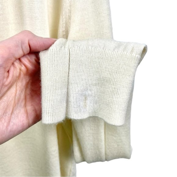 Banana Republic Cream 100% Merino Wool Open Front Cardigan Size L - Picture 6 of 6